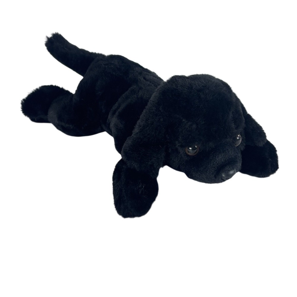 FAO Schwarz Black Labrador Retriever Dog 15" Stuffed Animal Plush Lab Puppy HTF